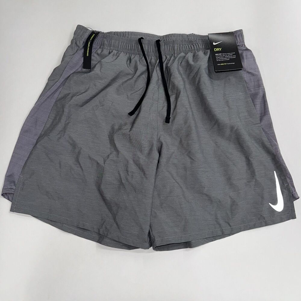 Nike Challenger Dri-FIT 7'' Running Shorts BRIEF LINED GRAY Sz MEDIUM AJ7687 057
